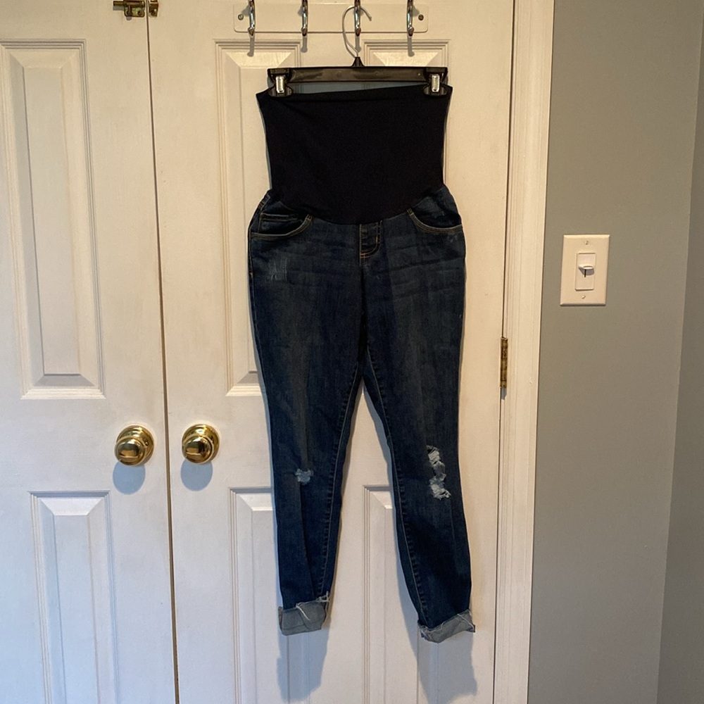 Maternity Women's Blue Distressed Jeans